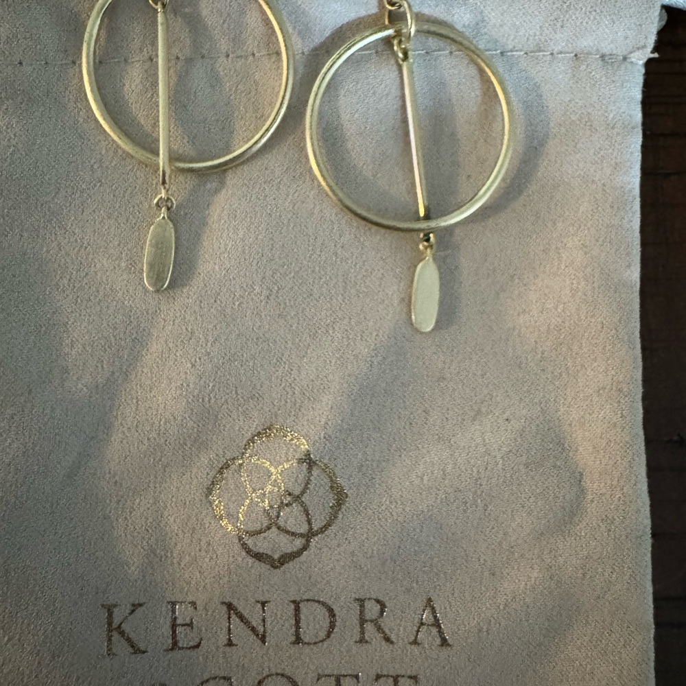 Kendra Scott Gold Circle Drop Earrings